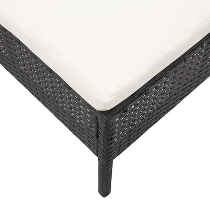 havesofasæt med hynder 5 dele polyrattan sort