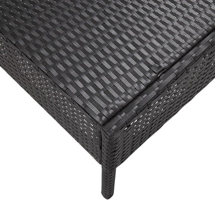 havesofasæt med hynder 5 dele polyrattan sort