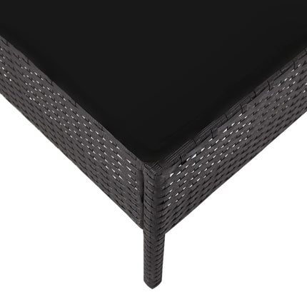 havesofasæt med hynder 5 dele polyrattan sort