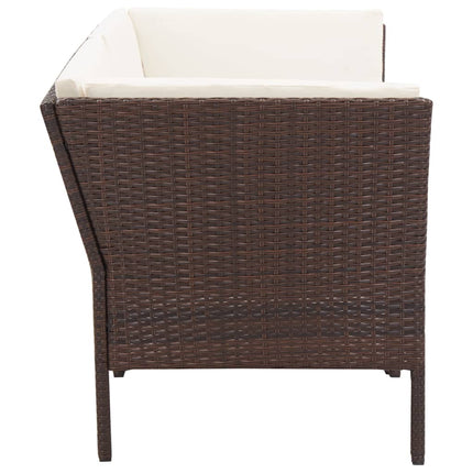haveloungesæt 8 dele med hynder polyrattan brun