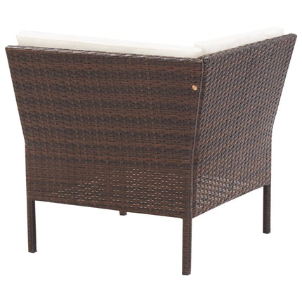 haveloungesæt 8 dele med hynder polyrattan brun