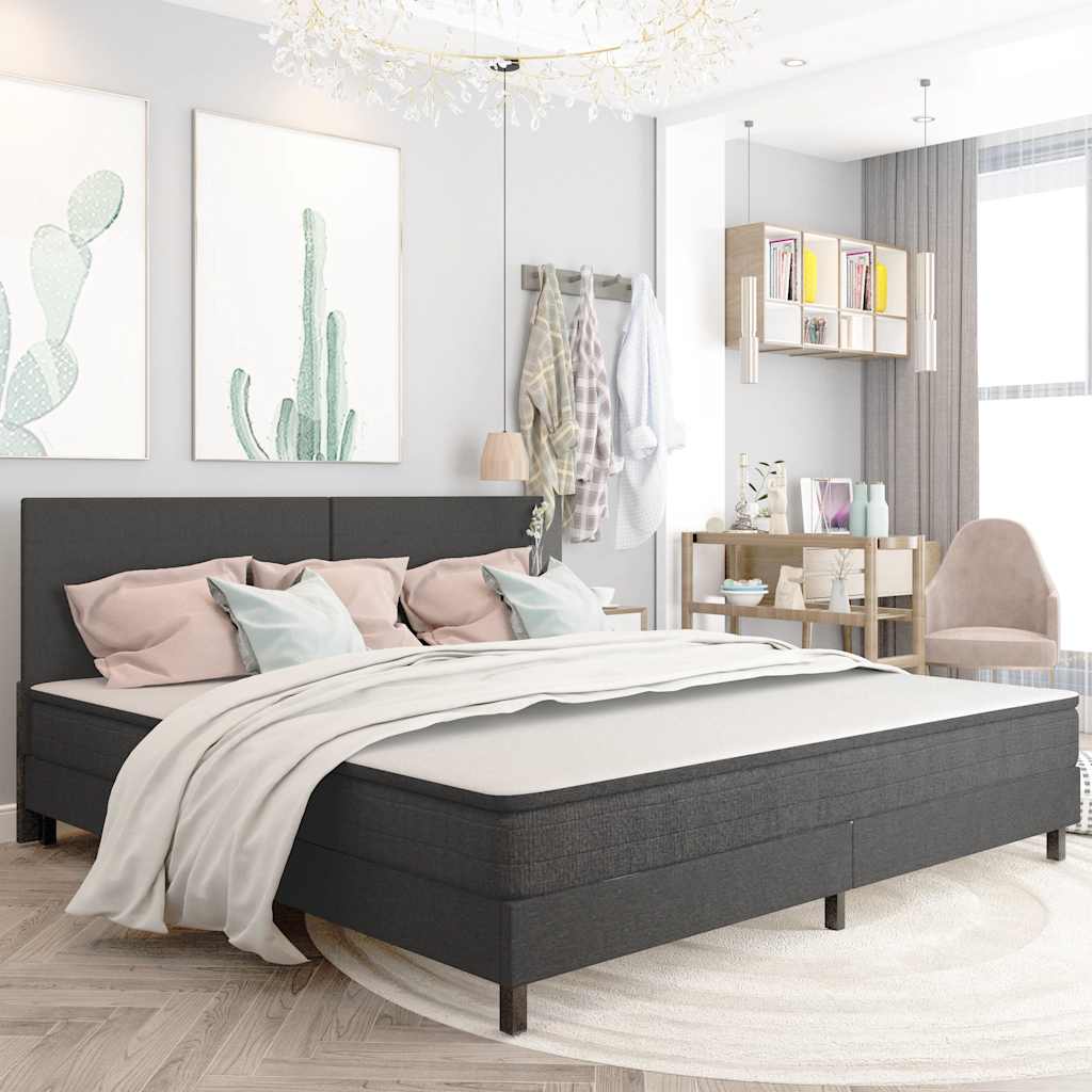 sengestel til boxmadras 200x200 cm stof grå