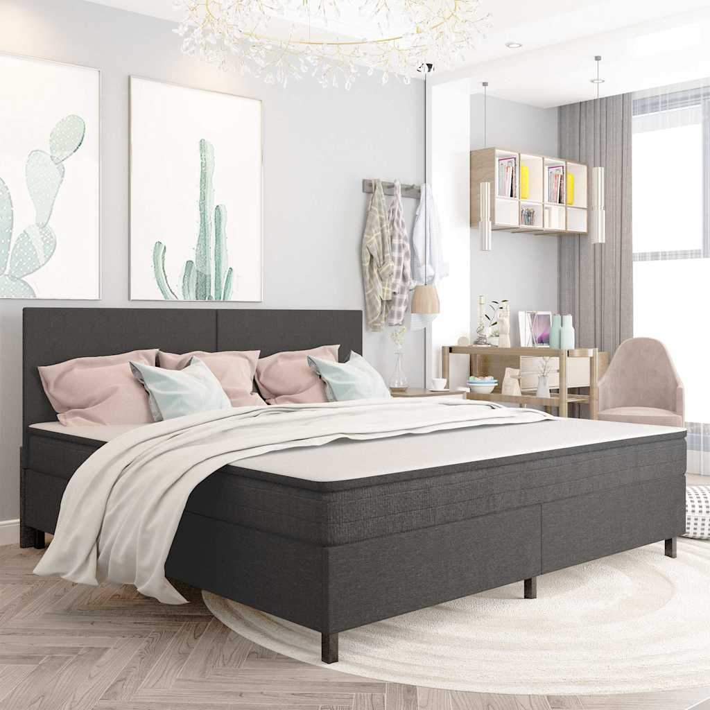 sengestel til boxmadras 200x200 cm stof grå