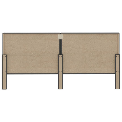 sengegavl med mønster 200x200 cm stof mørkegrå
