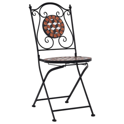 bistrosæt 3 dele mosaikdesign keramiske fliser terracotta