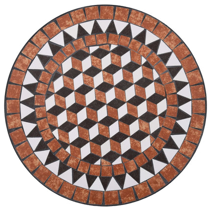 bistrosæt 3 dele mosaikdesign keramiske fliser terracotta