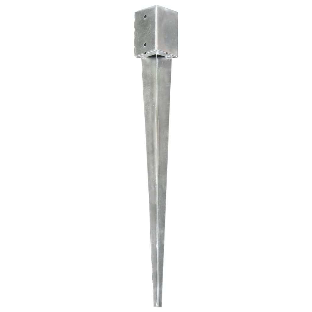 jordpløkker 6 stk. 9 x 9 x 90 cm galvaniseret stål sølvfarvet