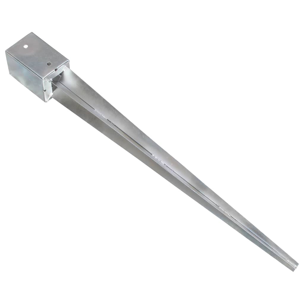 jordpløkker 6 stk. 9 x 9 x 90 cm galvaniseret stål sølvfarvet