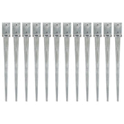 jordpløkker 12 stk. 9 x 9 x 90 cm galvaniseret stål sølvfarvet