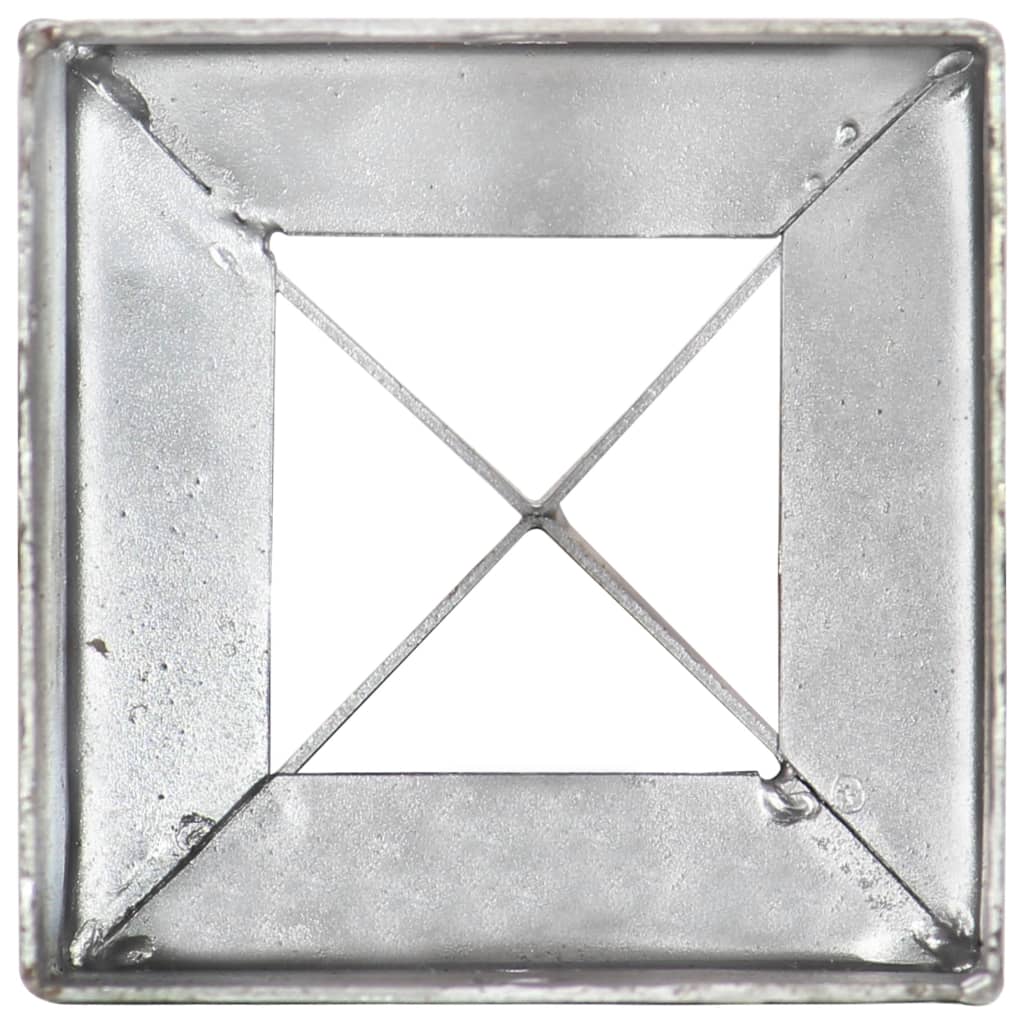 jordpløkker 6 stk. 10 x 10 x 76 cm galvaniseret stål sølvfarvet