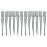 jordpløkker 12 stk. 10 x 10 x 76 cm galvaniseret stål sølvfarvet