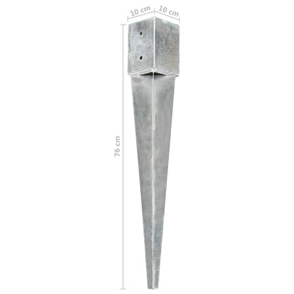 jordpløkker 12 stk. 10 x 10 x 76 cm galvaniseret stål sølvfarvet