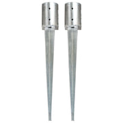 jordpløkker 2 stk. 10 x 76 cm galvaniseret stål sølvfarvet