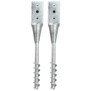 jordpløkker 2 stk. 10 x 10 x 57 cm galvaniseret stål sølvfarvet