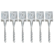 jordpløkker 6 stk.14x14x58 cm galvaniseret stål sølvfarvet