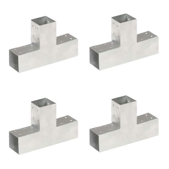stolpebeslag T-form 4 stk. 71x71 mm galvaniseret metal