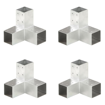 stolpebeslag Y-form 4 stk. 71x71 mm galvaniseret metal