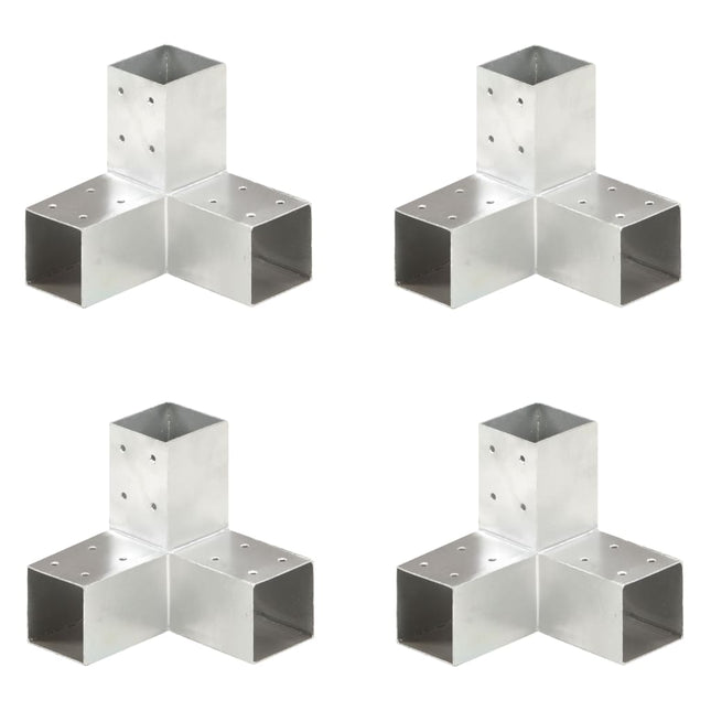 stolpebeslag Y-form 4 stk. 71x71 mm galvaniseret metal