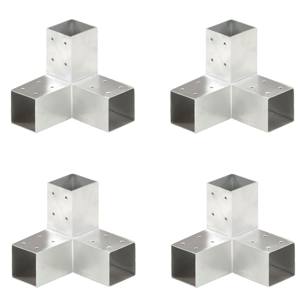 stolpebeslag Y-form 4 stk. 71x71 mm galvaniseret metal