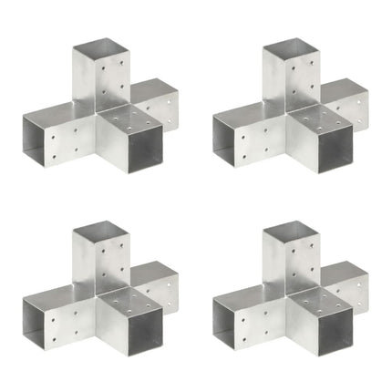 stolpebeslag X-form 4 stk. 71x71 mm galvaniseret metal