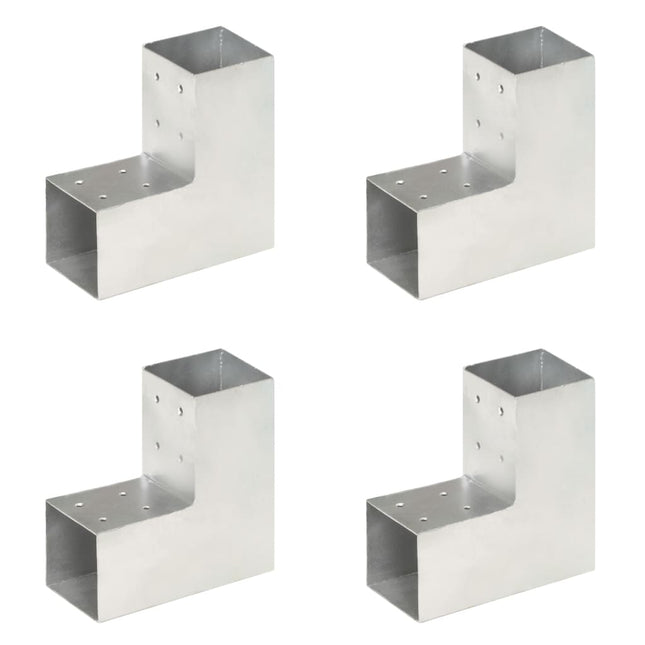 stolpebeslag L-form 4 stk. 81x81 mm galvaniseret metal
