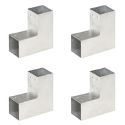 stolpebeslag L-form 4 stk. 81x81 mm galvaniseret metal