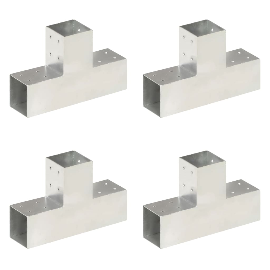 stolpebeslag T-form 4 stk. 81x81 mm galvaniseret metal