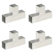stolpebeslag T-form 4 stk. 81x81 mm galvaniseret metal