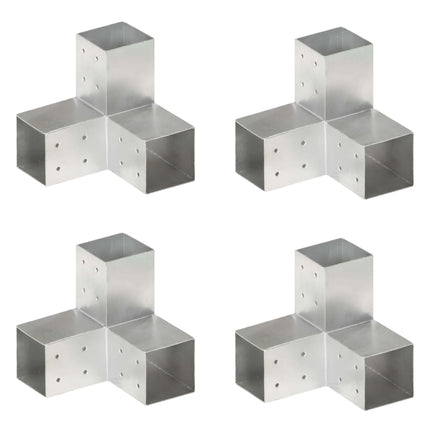stolpebeslag Y-form 4 stk. 81x81 mm galvaniseret metal