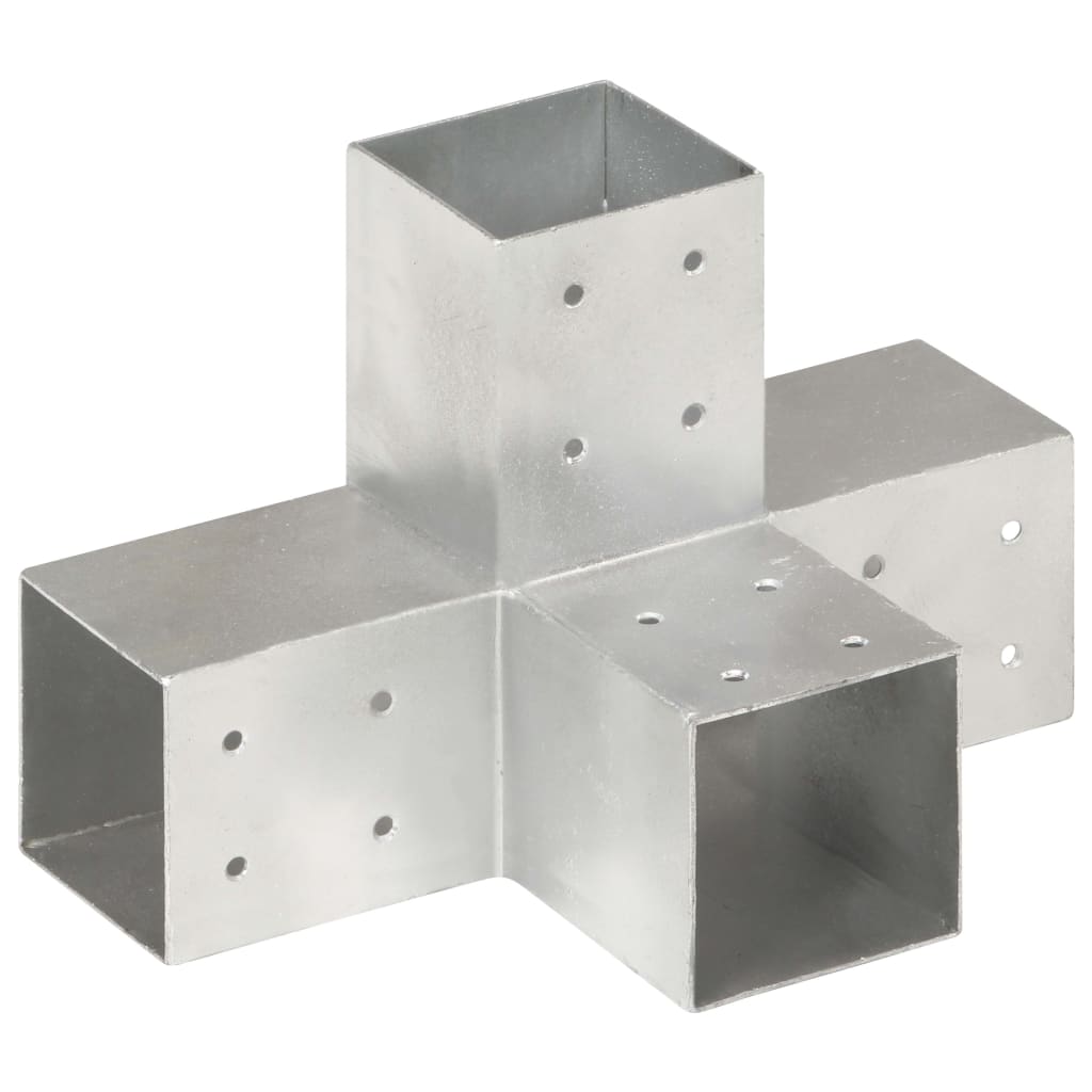stolpebeslag X-form 4 stk. 81x81 mm galvaniseret metal
