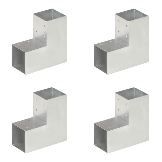 stolpebeslag L-form 4 stk. 91x91 mm galvaniseret metal