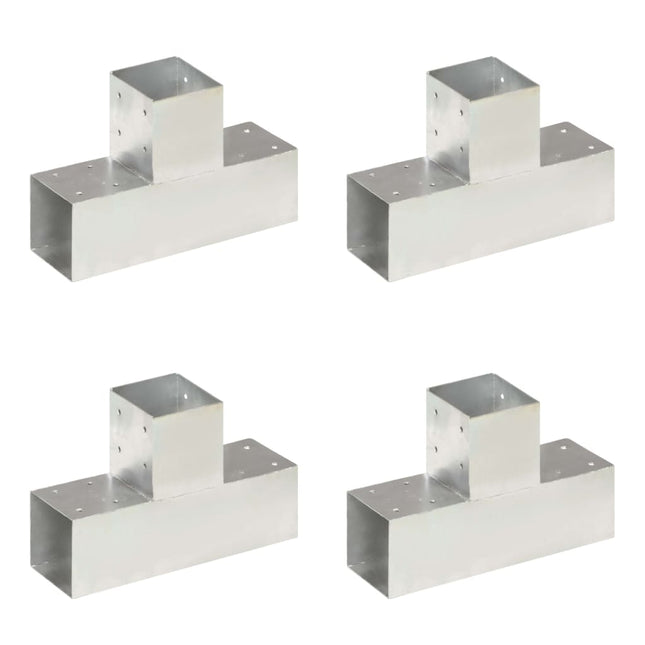 stolpebeslag T-form 4 stk. 91x91 mm galvaniseret metal