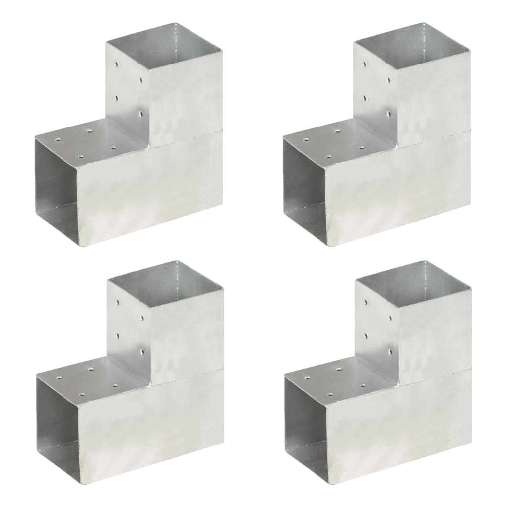 stolpebeslag L-form 4 stk. 101x101 mm galvaniseret metal
