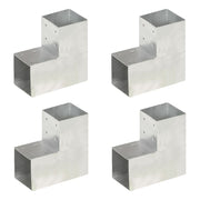 stolpebeslag L-form 4 stk. 101x101 mm galvaniseret metal
