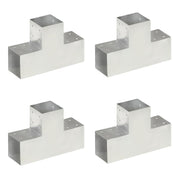 stolpebeslag T-form 4 stk. 101x101 mm galvaniseret metal