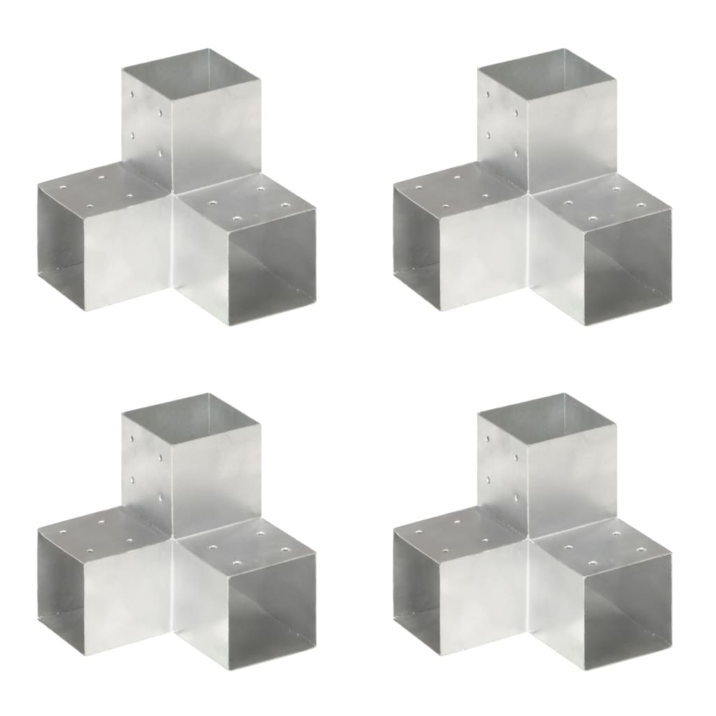 stolpebeslag Y-form 4 stk. 101x101 mm galvaniseret metal