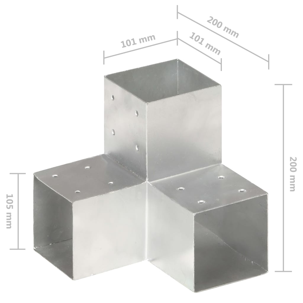 stolpebeslag Y-form 4 stk. 101x101 mm galvaniseret metal