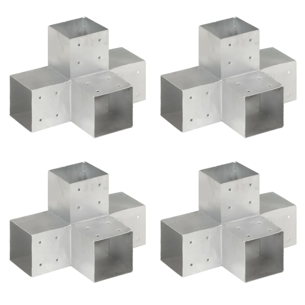 stolpebeslag X-form 4 stk. 101x101 mm galvaniseret metal