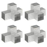 stolpebeslag X-form 4 stk. 101x101 mm galvaniseret metal