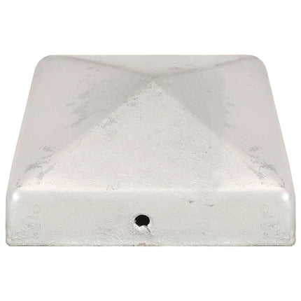pyramideformede stolpehætter 6 stk. 81x81 mm galvaniseret metal