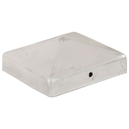 pyramideformede stolpehætter 6 stk. 91x91 mm galvaniseret metal