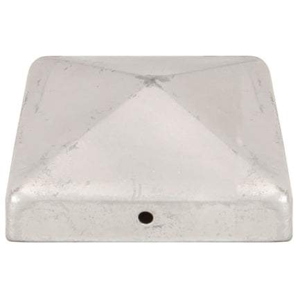 pyramideformede stolpehætter 6 stk. 91x91 mm galvaniseret metal