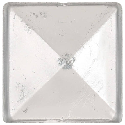 pyramideformede stolpehætter 6 stk. 91x91 mm galvaniseret metal