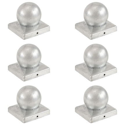globusformet stolpehætte 6 stk. 101x101 mm galvaniseret metal