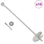 jordankre 10 stk. 10x60 cm galvaniseret metal