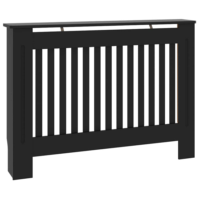 radiatorskjuler 112x19x81,5 cm konstrueret træ sort