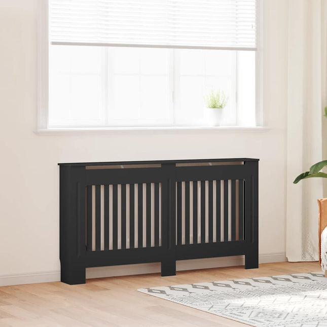 radiatorskjuler 152x19x81,5 cm konstrueret træ sort