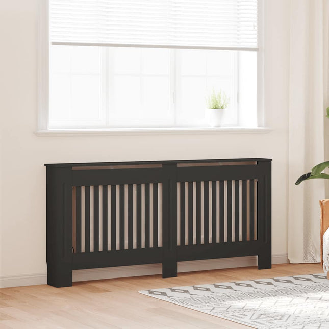 radiatorskjuler 172x19x81,5 cm konstrueret træ sort
