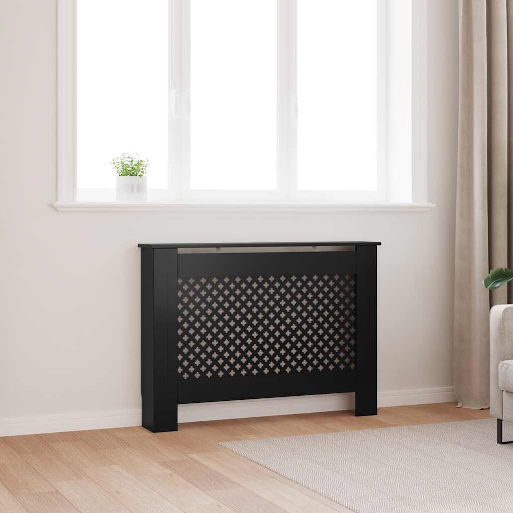 radiatorskjuler 112x19x81,5 cm MDF sort