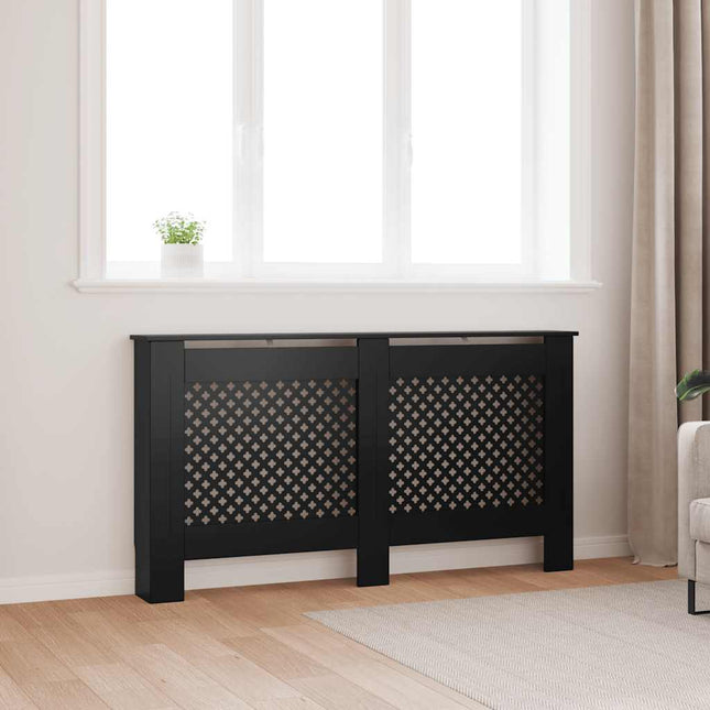 radiatorskjuler 152x19x81,5 cm MDF sort